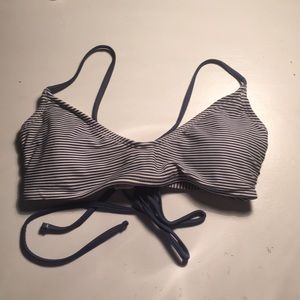 striped adjustable tie back bikini top